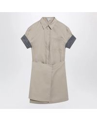 Loewe - Short Cotton And Silk Wrap Dress - Lyst