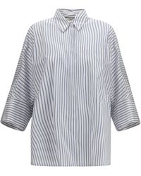 Max Mara - Avenue Striped Shirt Cotton Jacket - Lyst