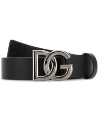 Dolce & Gabbana - Dolce & Gabbana Leather Dg Logo Belt - Lyst