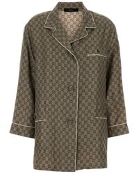 Gucci - Gg Silk Shirt - Lyst