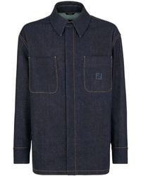 Fendi - Cotton Denim Jacket Selleria - Lyst