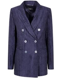 Peserico - Double Breasted Velvet Jacket - Lyst