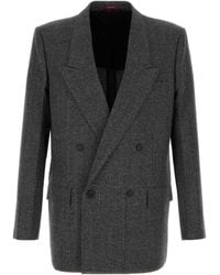 Gucci - Melange Charcoal Wool Blazer - Lyst