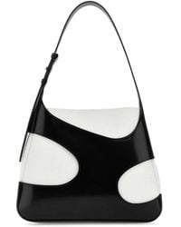 Ferragamo - Salvatore Two-Tone Leather And Canvas Cut Out L Shoulder Bag - Lyst