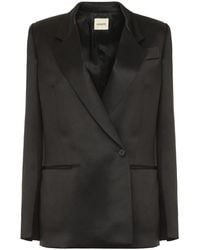 KHAITE - Willow Double-Breasted Blazer Viscose Blazers - Lyst