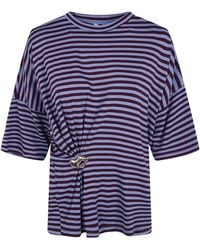 Essentiel Antwerp - "Kriss" Striped T-Shirt With Brooch - Lyst