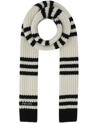 Prada - Embroidered Cashmere Scarf - Lyst