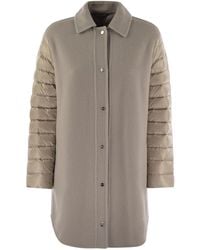 Herno - Coat With Down Sleeves - Lyst