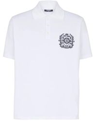 Balmain - Polo Shirt With Logo Print - Lyst
