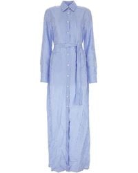 Prada - Printed Silk Shirt Dress - Lyst