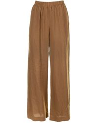 Eleventy - High-Waisted Linen Trousers With Elastic - Lyst