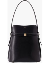 TOTEME - Leather Bucket Bag With Frontal Strap - Lyst