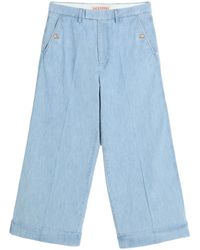Valentino - Wide Jeans With Cuff - Lyst