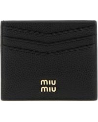 Miu Miu - Calf Leather Card Case - Lyst