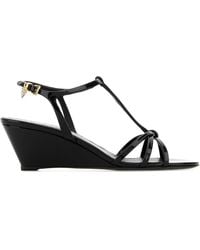 Prada - Patent Leather Wedge Sandals - Lyst