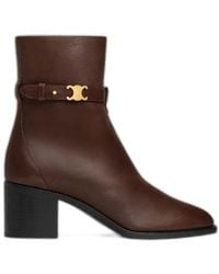 Celine - Triomphe Strap Oak Calfskin Boot - Lyst