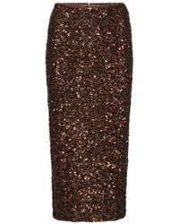 ROTATE BIRGER CHRISTENSEN - Rotate Birger Christensen Midi Skirt With Sequins - Lyst