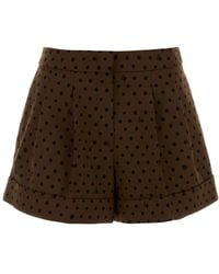 Fendi - Printed Stretch Wool Blend Shorts - Lyst