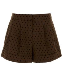 Fendi - Printed Stretch Wool Blend Shorts - Lyst