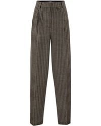 Fabiana Filippi - Tailored Straight-Leg Houndstooth Trousers - Lyst
