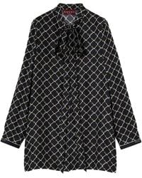Gucci - Printed Silk Twill Dress - Lyst