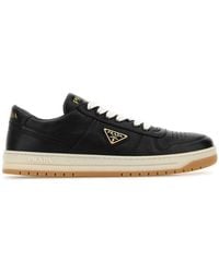 Prada - Black Nappa Leather Downtown Sneakers - Lyst
