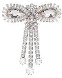Alessandra Rich - Crystal Bow Brooch - Lyst