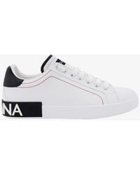 Dolce & Gabbana - Logo Portofino Leather Low-Top Trainers - Lyst
