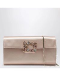 Roger Vivier - Light Satin Clutch Bag With Buckle - Lyst