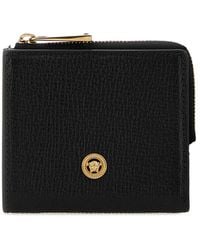 Versace - Compact Wallet Goat Leather - Lyst