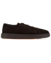 Santoni - Dark Suede Damps Sneakers - Lyst