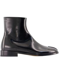 MM6 by Maison Margiela - Glossy Leather Ankle Boots - Lyst