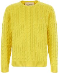 Valentino - Vlogo Cable-Knit Cashmere Sweater - Lyst