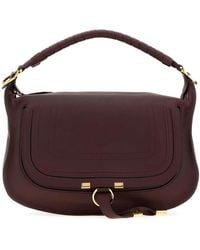 Chloé - Aubergine Leather Small Marcie Shoulder Bag - Lyst
