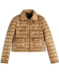 Fay - 3-Hook Camel Quilted Jacket - Lyst