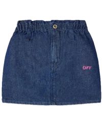 Off-White c/o Virgil Abloh - Off Print Plain Denim Skirt - Lyst