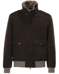 Brunello Cucinelli - Padded Bomber Jacket With Shearling Collar And Tailored Details - Lyst