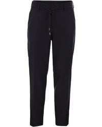 BOSS - Virgin Wool-Blend Tapered Fit Trousers With Drawstring - Lyst
