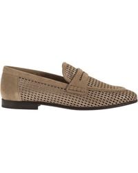 Brunello Cucinelli - Sparkling Net Leather Loafers - Lyst