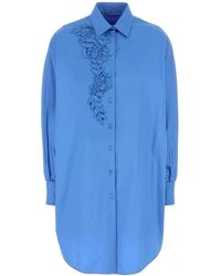 Ermanno Scervino - Cerulean Poplin Oversize Shirt - Lyst