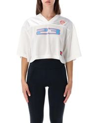 Nike - Jordan Brooklyn Cropped Mesh Jersey Top - Lyst