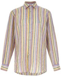 Etro - Striped Linen Shirt - Lyst