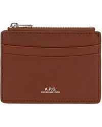 A.P.C. - Leather Card Holder Andre - Lyst
