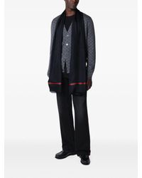 Gucci - Scarf With Fringes And Web Band - Lyst