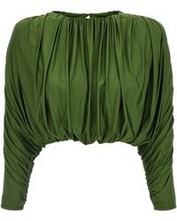 Self-Portrait - Self Portrait Short Top With Ripples - Lyst
