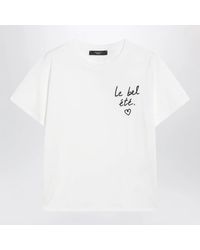 Weekend by Maxmara - Cotton Jersey Tshirt With Embroidered Graphic - Lyst