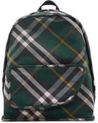Burberry - Shield Check Nylon Backpack - Lyst