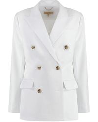 Michael Kors - Double-Breasted Crepe Blazer - Lyst