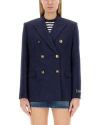 Versace - Double-Breasted Blazer - Lyst