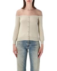 MM6 by Maison Margiela - Off Shoulder Cardigan - Lyst